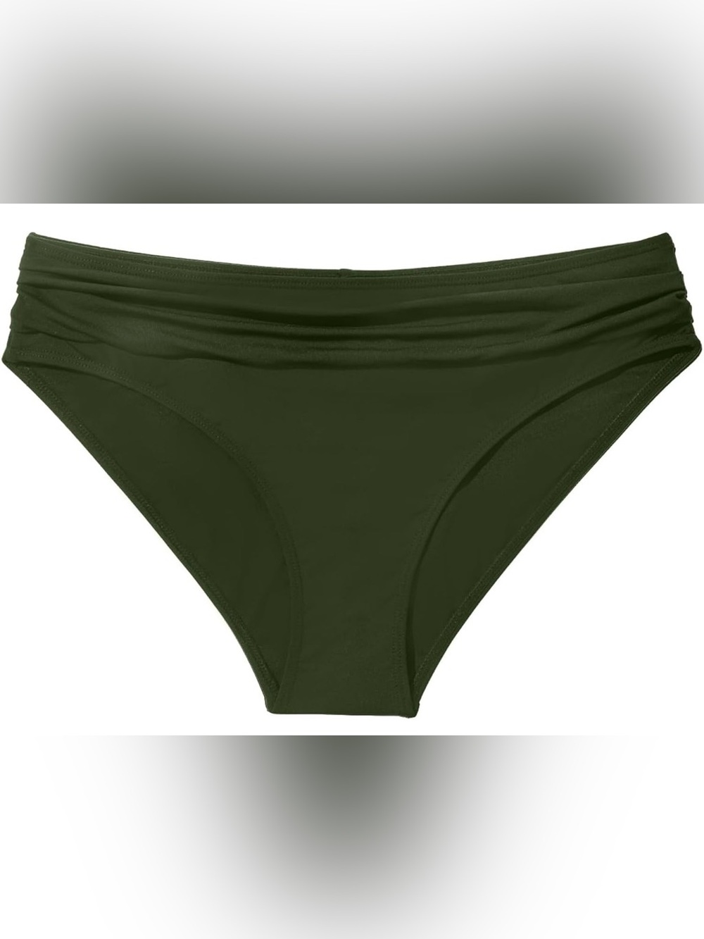 NWT Zmart Mid Rise Full Coverage Ruched Tummy Control Bikini Bottom